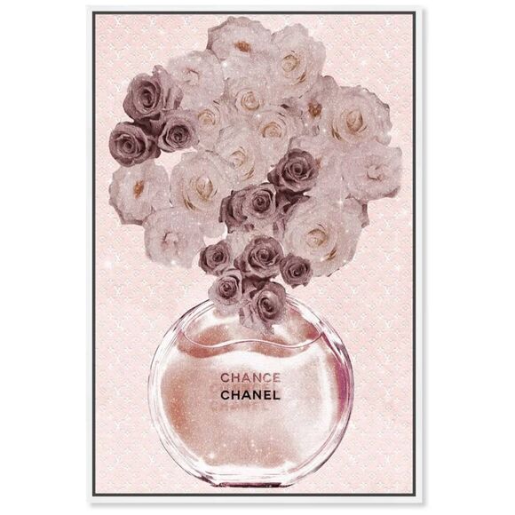Design District Sweet Escape Chanel Flowers Hand Embellished Framed Wall Decor - Picture 1 of 9